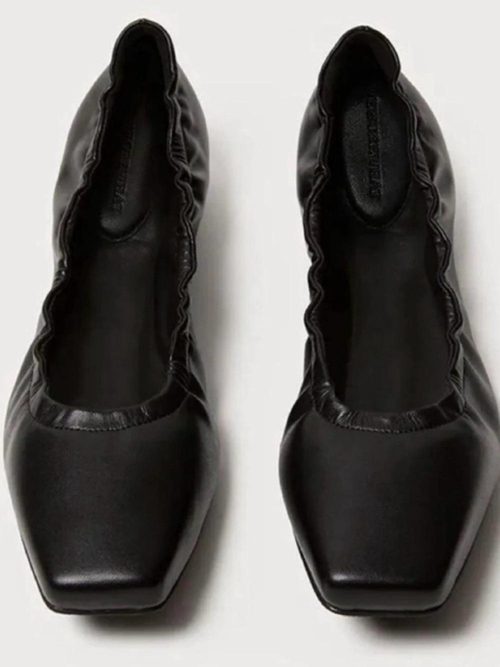 WeWoreWhat Black Elastic-Trim Square Toe Black Ballet Flats. Size 39.